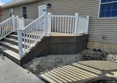 Exterior porch steps installed by Downey Construction