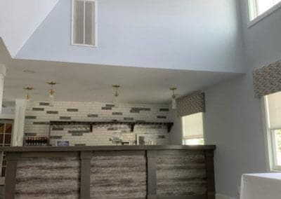 Commercial kitchen island and bar installed by Downey Construction