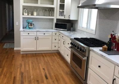 Downey Construction kitchen remodel with white cabinets
